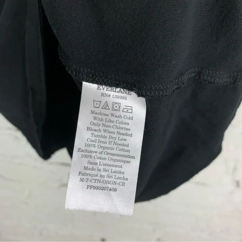 Everlane Uniform Organic Cotton Short Sleeve Crew Neck Tee Shirt Black Large - Picture 3 of 6